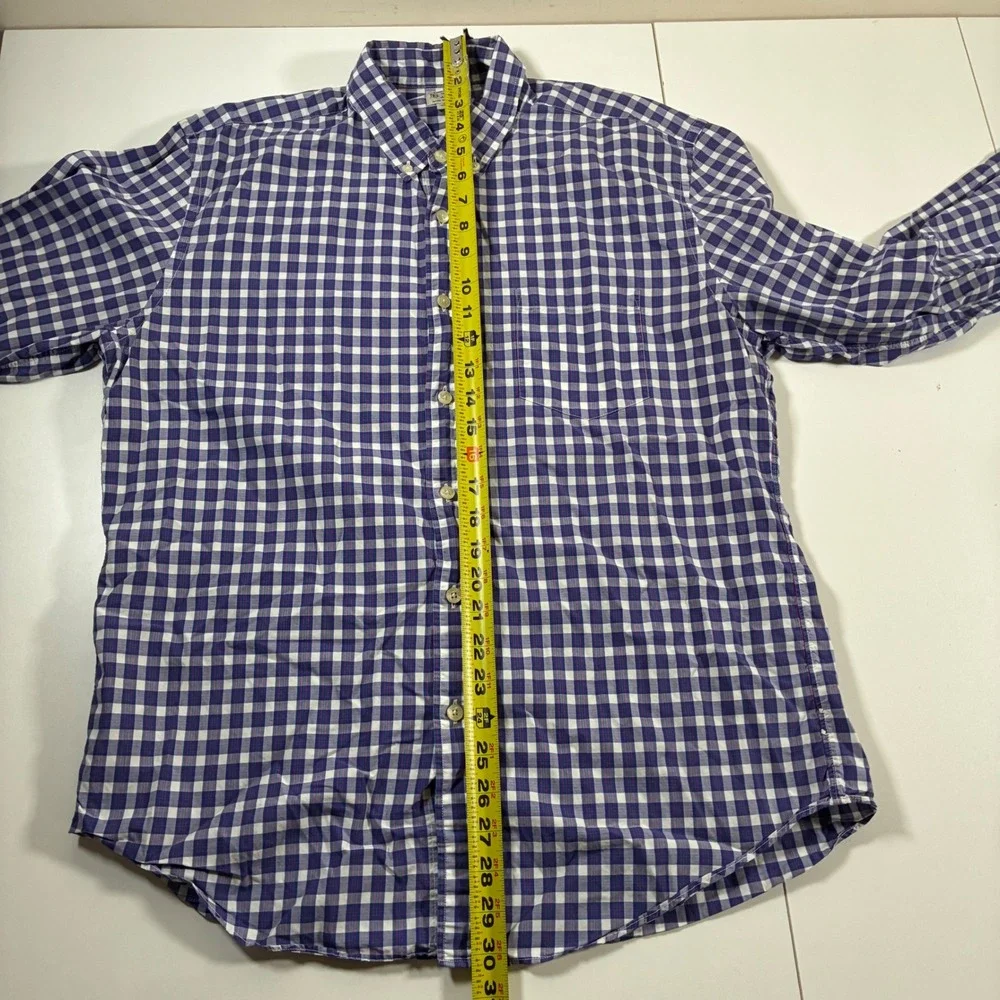 J.Crew Button Down Shirt Large Blue Gingham Check Plaid Cotton 51104
